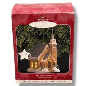 Hallmark Keepsake Ornament The Stone Church with Light 1998